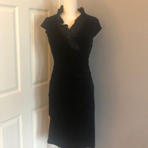 Black velvet cocktail dress.